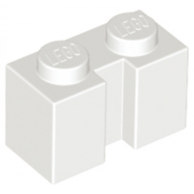 white brick modified 1 x 2 with channel