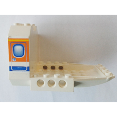 aircraft fuselage forward bottom angular 6 x 10 x 5 cockpit with blue and orange door pattern on both sides stickers - set 4619
