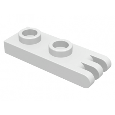 white hinge plate 1 x 2 with 3 fingers on end undetermined type
