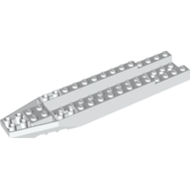 white aircraft fuselage forward bottom angular 4 x 18 x 1 1 3 with 2 x 14 recessed center and 13 holes
