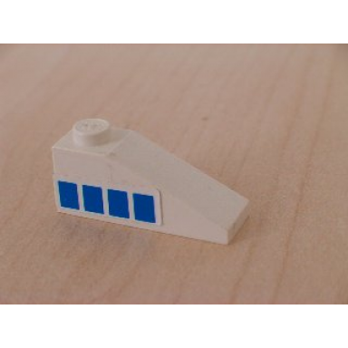 white slope 33 3 x 1 with 4 blue squares pattern model left side sticker - set 2556