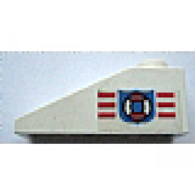 white slope 33 3 x 1 with coast guard pattern on left side sticker - set 6338