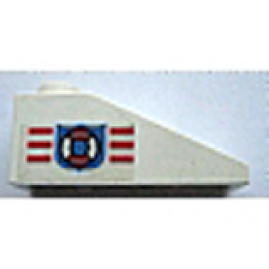 white slope 33 3 x 1 with coast guard pattern on right side sticker - set 6338