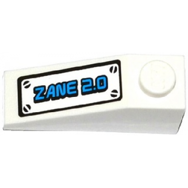white slope 33 3 x 1 with hatch with zane 2.0 and 4 screws pattern sticker - set 70737