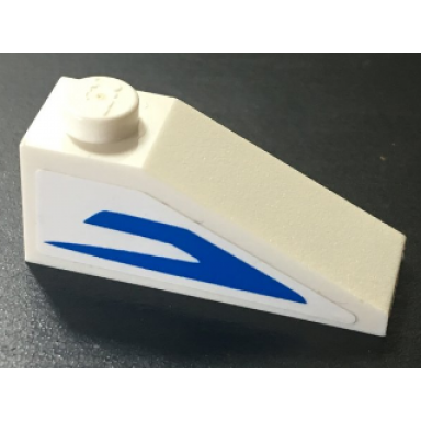 white slope 33 3 x 1 with blue stripes pattern model left side sticker - set 9525