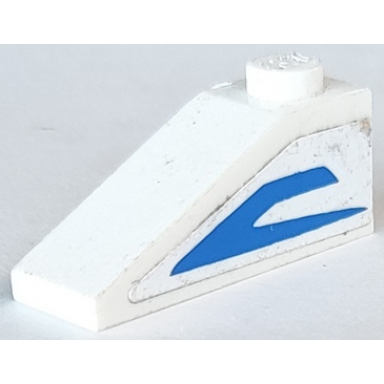 white slope 33 3 x 1 with blue stripes pattern model right side sticker - set 9525