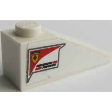 white slope 33 3 x 1 with ferrari logo and scuderia ferrari pattern on both sides stickers - set 75879