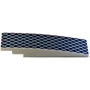 white slope curved 8 x 2 with dark blue diamond mesh pattern