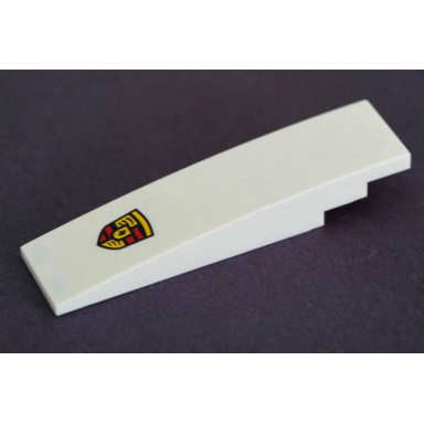 white slope curved 8 x 2 with porsche logo pattern
