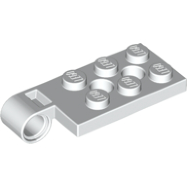 white hinge plate 2 x 4 with pin hole and 2 holes - top