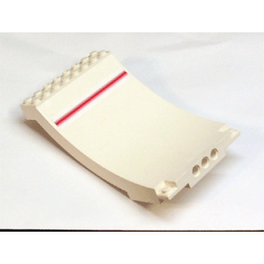 white sports arena section skateboard ramp with red stripe pattern sticker - set 3536