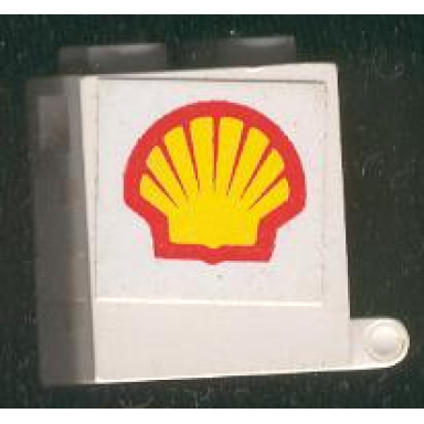 white container box 2 x 2 x 2 - solid studs with shell logo pattern on both sides stickers - set 6378