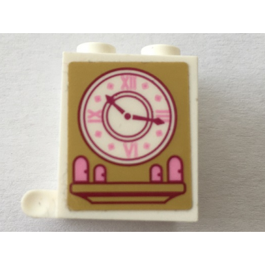 white container box 2 x 2 x 2 with vintage clock pattern sticker - set 41068