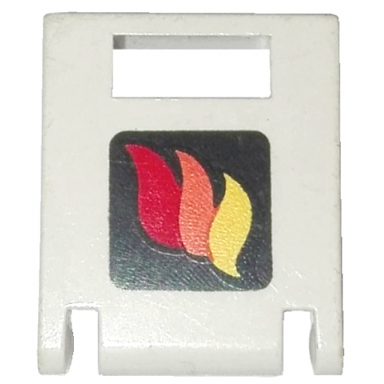 white container box 2 x 2 x 2 door with slot with classic fire logo pattern
