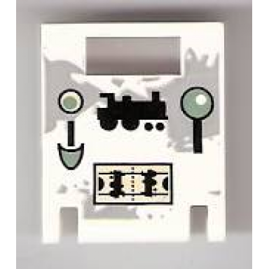 white container box 2 x 2 x 2 door with slot with locomotive controls pattern