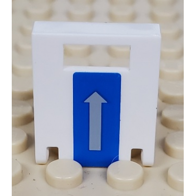 white container box 2 x 2 x 2 door with slot with arrow vertical on blue pattern sticker - set 7741