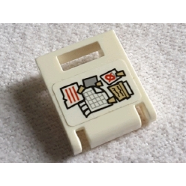 white container box 2 x 2 x 2 door with slot with sticky notes pattern sticker - set 75827