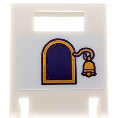 white container box 2 x 2 x 2 door with slot with dark purple arched window with holographic gold border and bell pattern sticker - set 43193