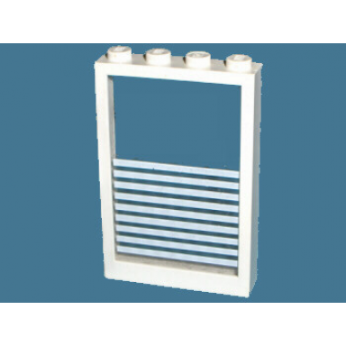 white window 1 x 4 x 5 with fixed glass and 9 white stripes pattern sticker - sets 6369 6386