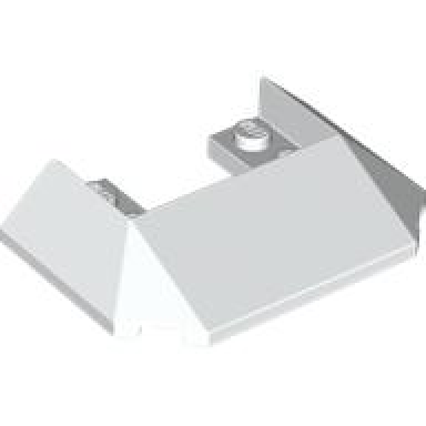 white wedge 6 x 4 cutout train roof with 9 large bottom tubes