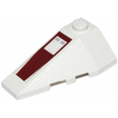 white wedge 4 x 2 triple left with dark red arc-170 starfighter pattern sticker - set 8088