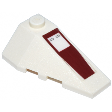 white wedge 4 x 2 triple right with dark red arc-170 starfighter pattern sticker - set 8088