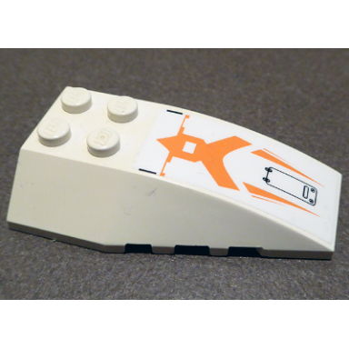 white wedge 6 x 4 triple curved with orange trim hypersonic operations aircraft pattern sticker - set 7644