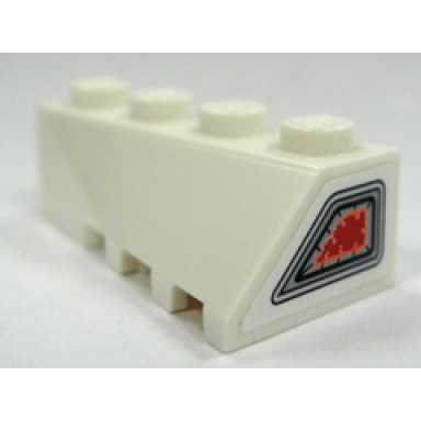 white wedge 4 x 2 sloped left with jet exhaust pattern on narrow end sticker - set 7695