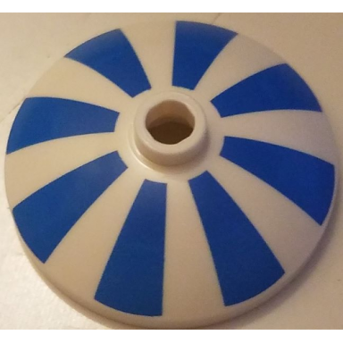 white dish 3 x 3 inverted radar with blue stripes pattern