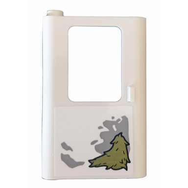 white door 1 x 4 x 5 train left thick support at bottom with mud and dirt pattern sticker - set 75935