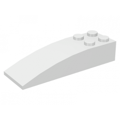 white slope curved 6 x 2