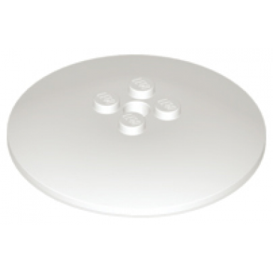 white dish 6 x 6 inverted radar - solid studs
