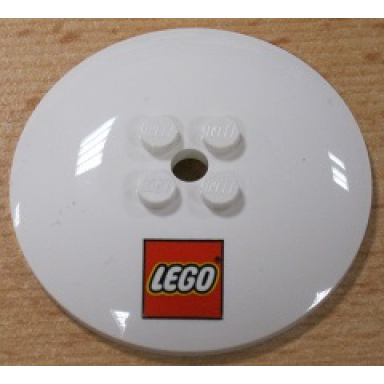 white dish 6 x 6 inverted radar - solid studs with lego logo pattern