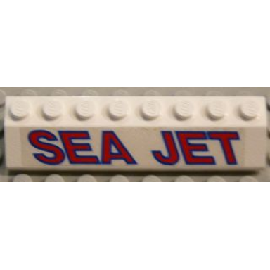 white slope 45 2 x 8 with sea jet pattern model left side sticker - set 5521
