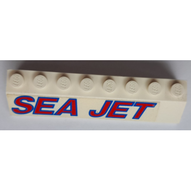 white slope 45 2 x 8 with sea jet pattern model right side sticker - set 5521
