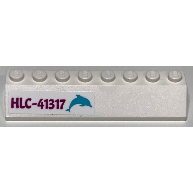 white slope 45 2 x 8 with hlc-41317 and dolphin pattern model right side sticker - set 41317
