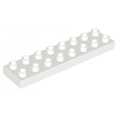 white duplo plate 2 x 8