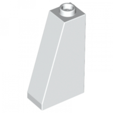 white slope 75 2 x 1 x 3 - hollow stud