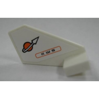 white tail shuttle small with modified classic space logo and k w s pattern on both sides stickers - set 7695