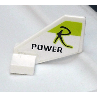 white tail shuttle small with black r power on lime pattern both sides stickers - set 8139