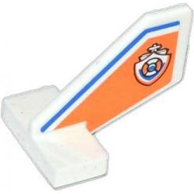 white tail shuttle small with blue line and coast guard logo on orange background pattern on both sides stickers - set 60014