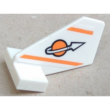 white tail shuttle small with modified classic space logo and two orange lines pattern on both sides stickers - set 7645