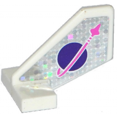 white tail shuttle small with classic space logo with pink arrow pattern sticker - set 41128