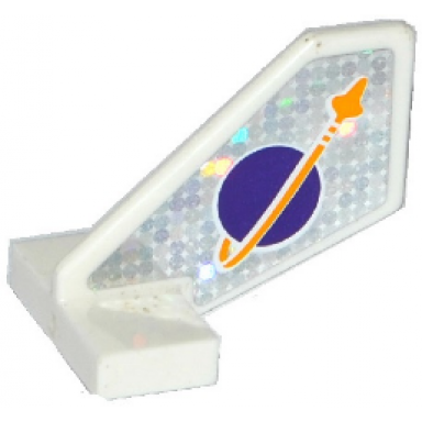 white tail shuttle small with classic space logo with bright light orange arrow pattern sticker - set 41128