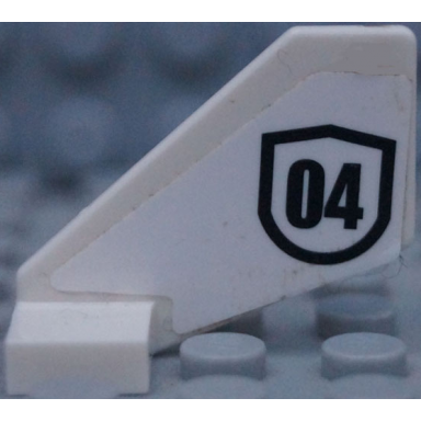 white tail shuttle small with black number 04 pattern on both sides stickers - set 60131