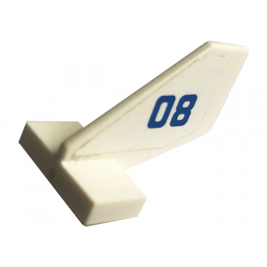 white tail shuttle small with blue 08 pattern on left side sticker - set 60049