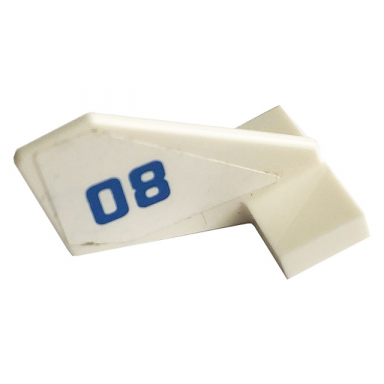 white tail shuttle small with blue 08 pattern on right side sticker - set 60049