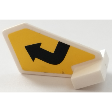 white tail shuttle small with black bent arrow on yellow background pattern sticker - set 79122