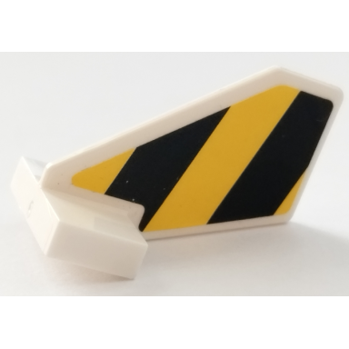 white tail shuttle small with black and yellow danger stripes pattern model right side sticker - set 79122