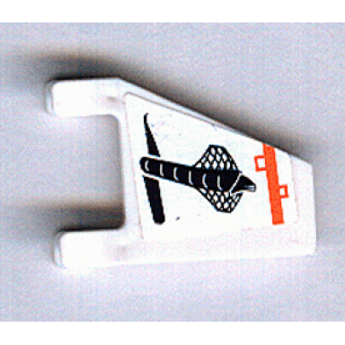 white flag 2 x 2 trapezoid with orange line and black cobra pattern sticker - set 7647